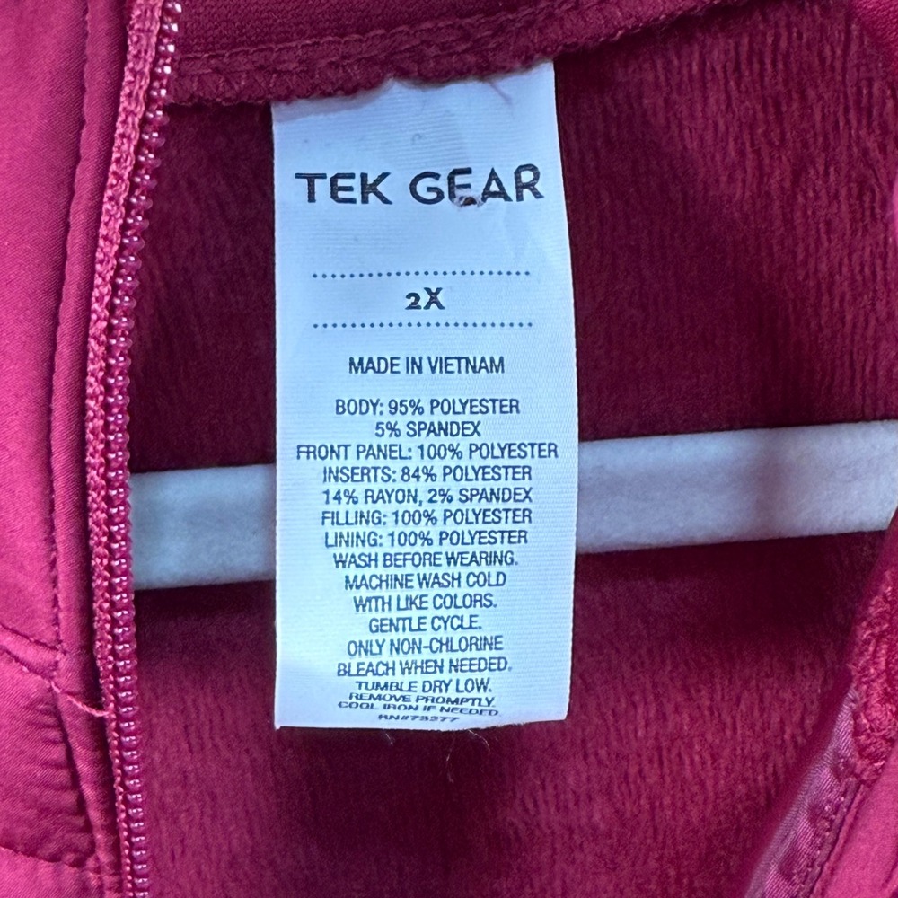 Tek Gear 2X Hybrid Puffer Jacket Quilted Fleece Lined Hood Active Mixed Media - Picture 7 of 8